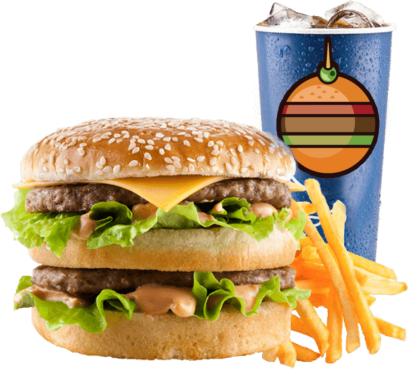 Burger with Drinks